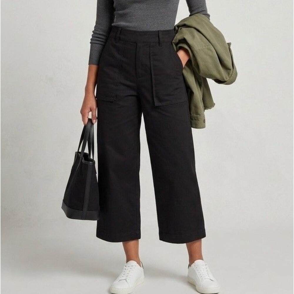 Young Fabulous & Broke Anthropology Wide Leg Crop Cargo Pants Women's XS Denim